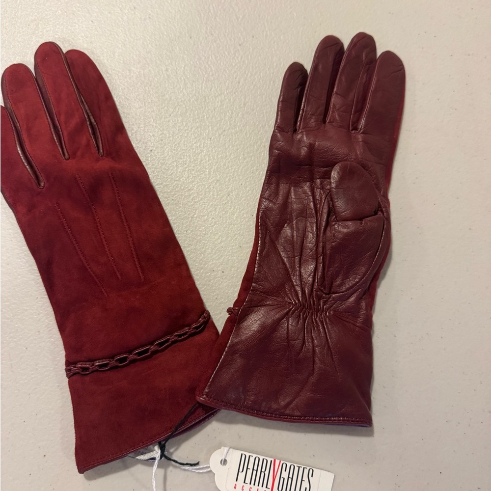 Women's Red Leather Gloves
